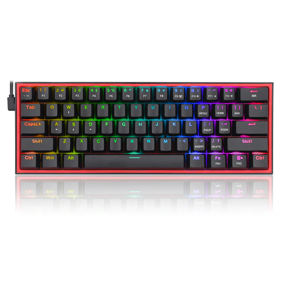 Redragon Fizz K617 - 60% Wired Mechanical Keyboard Black (Red Switches) - Image 4