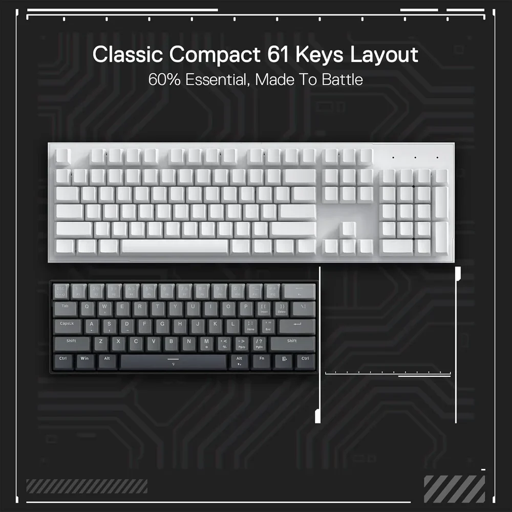 Redragon Fizz K617 60% Wired Mechanical Keyboard Mystic Grey (Magnetic Switch) - Image 10