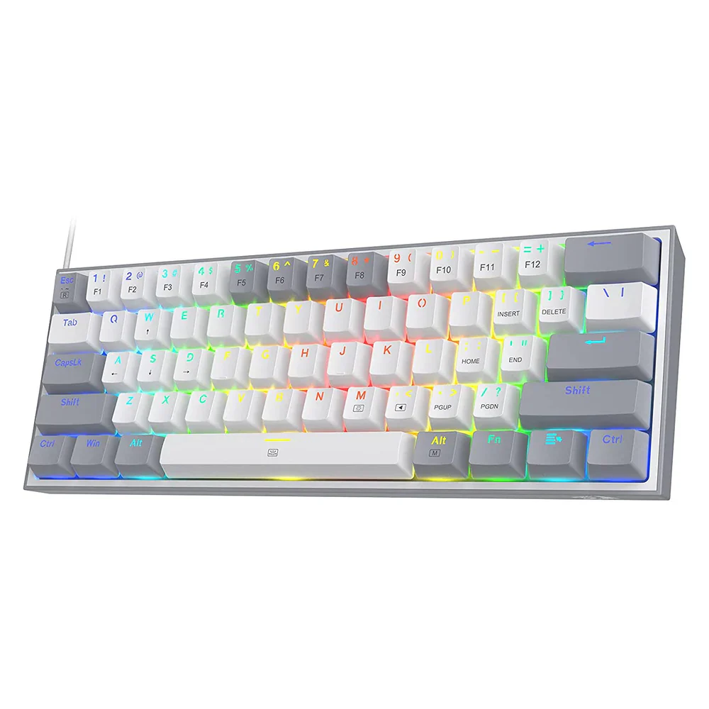 Redragon Fizz K617 - 60% Wired Mechanical Keyboard White and Grey (Red Switches) - Image 4