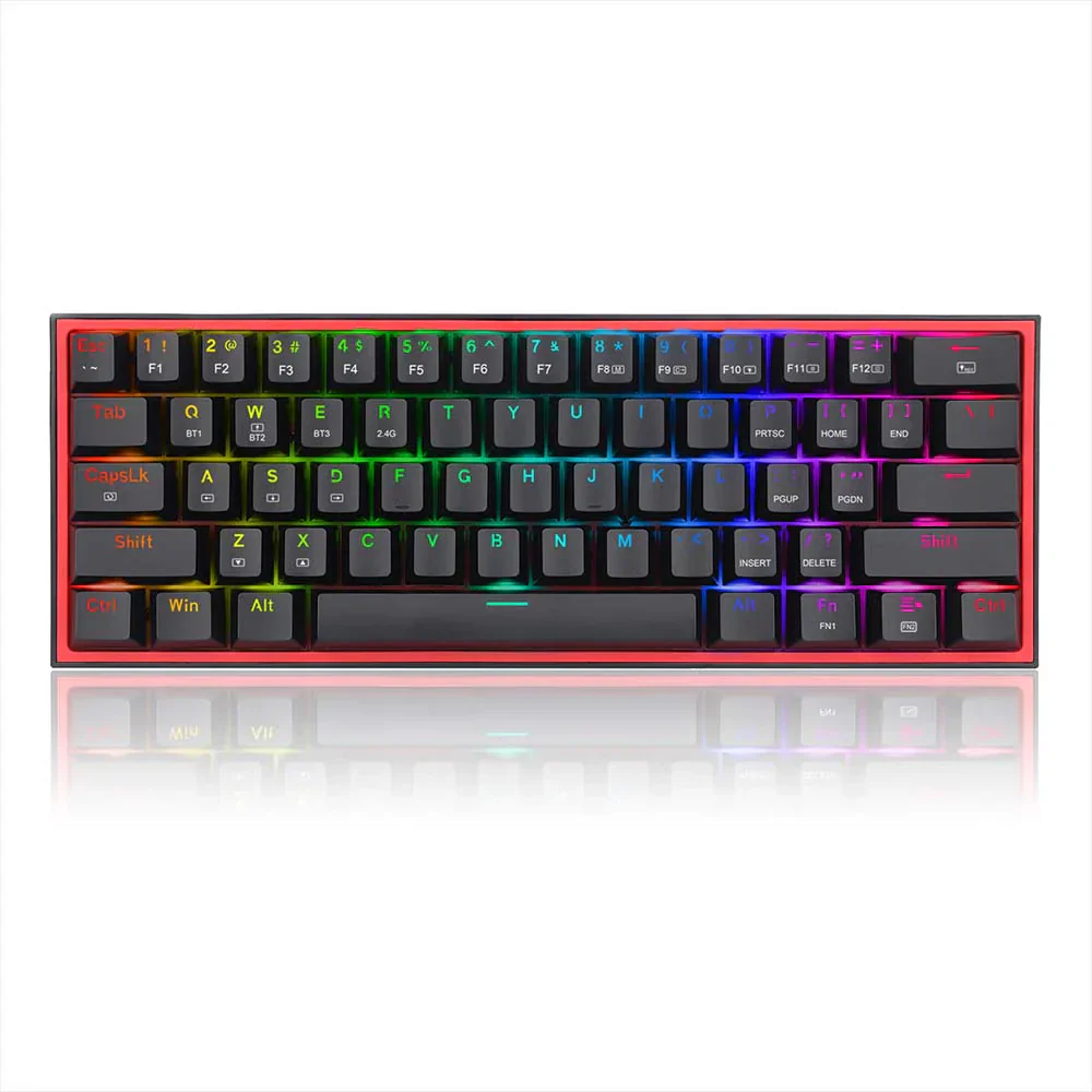 Redragon FIZZ PRO K616 - 60% Wired+2.4Ghz+BT Mechanical Keyboard Black (Red Switch) - Image 3