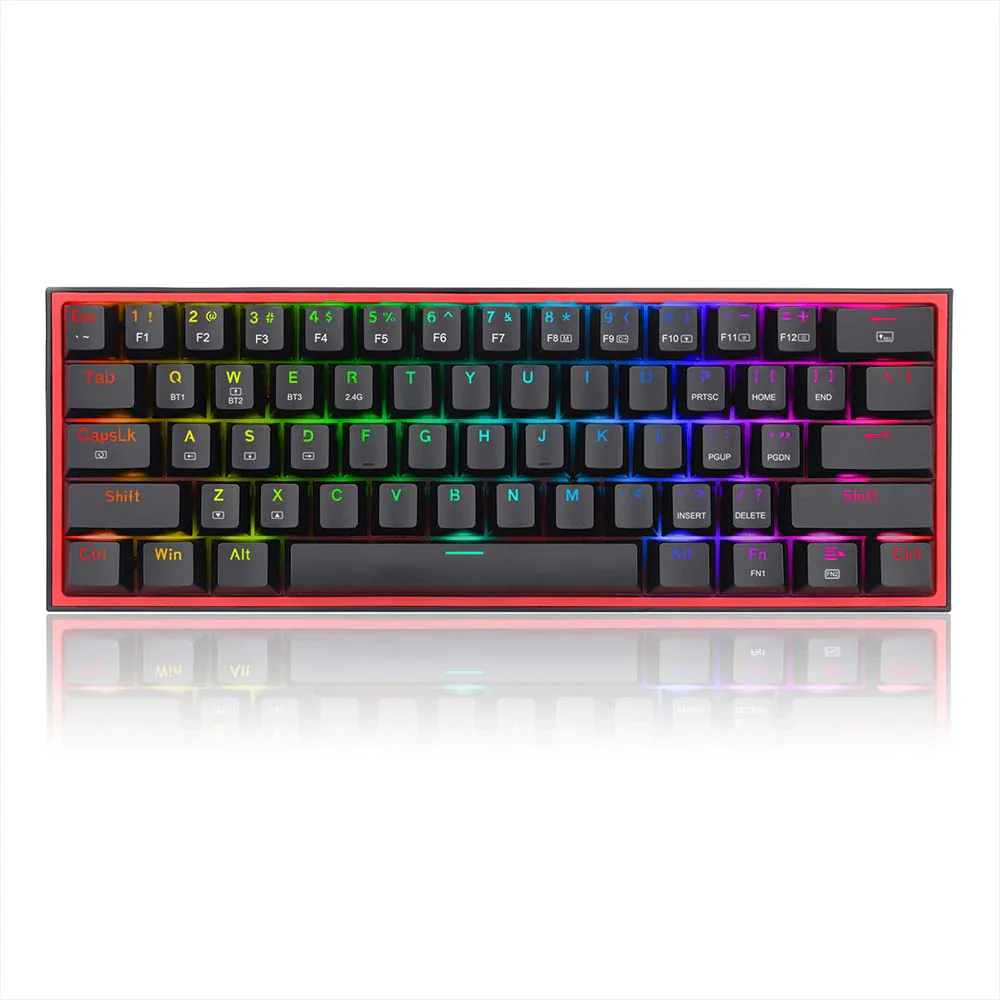 Redragon FIZZ PRO K616 - 60% Wired+2.4Ghz+BT Mechanical Keyboard Black (Red Switch) - Image 4