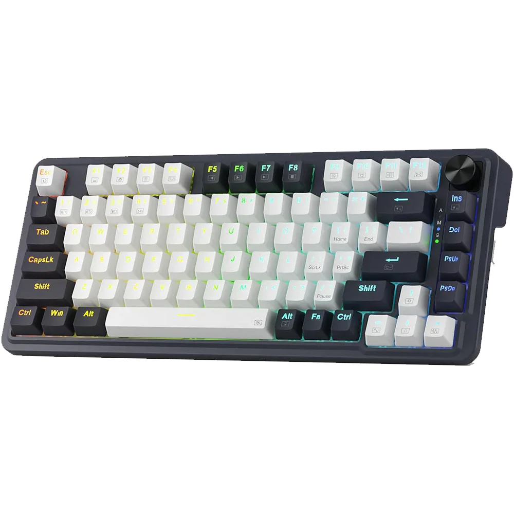 Redragon K673 UCAL Pro Bluetooth/2.4Ghz/White and Black Keyboard (Red Switch) - Image 7
