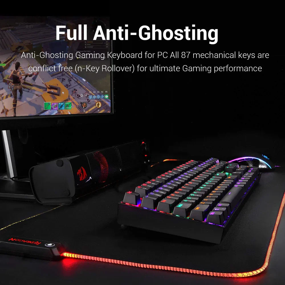 Redragon VARA K551 - 104 WIRED MECHNICAL KEYBAORD RAINBOW BLACK (Red Switch) - Image 9