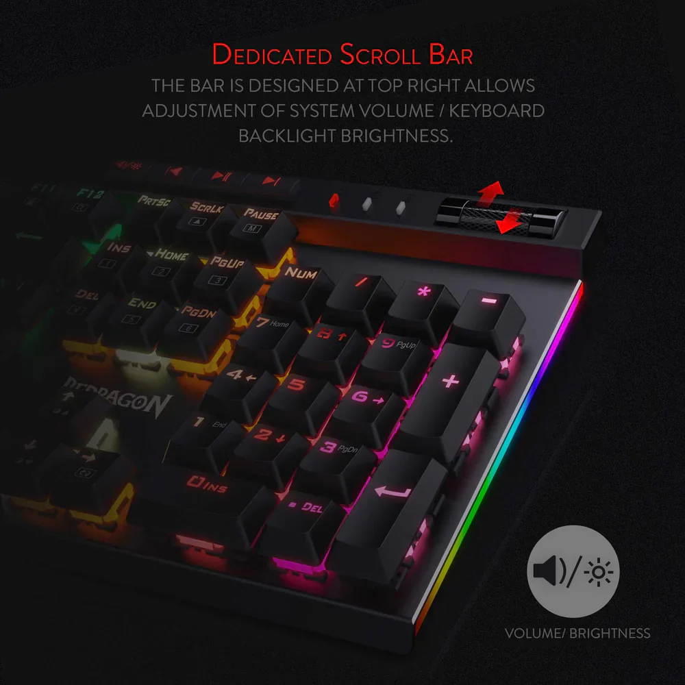 Redragon Vata K580 - 104 Anti Ghosting Keys Wired Mechanical Keyboard (Blue Switch) - Image 5