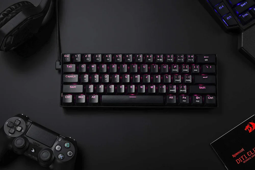 Redragon Wired Mechanical Keyboard Pink LED (Brown Switch) - Image 10