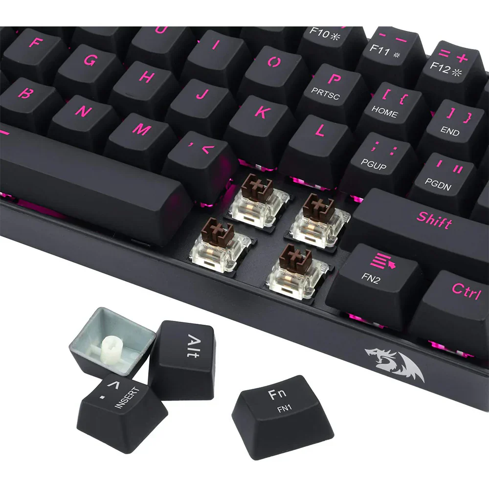Redragon Wired Mechanical Keyboard Pink LED (Brown Switch) - Image 6