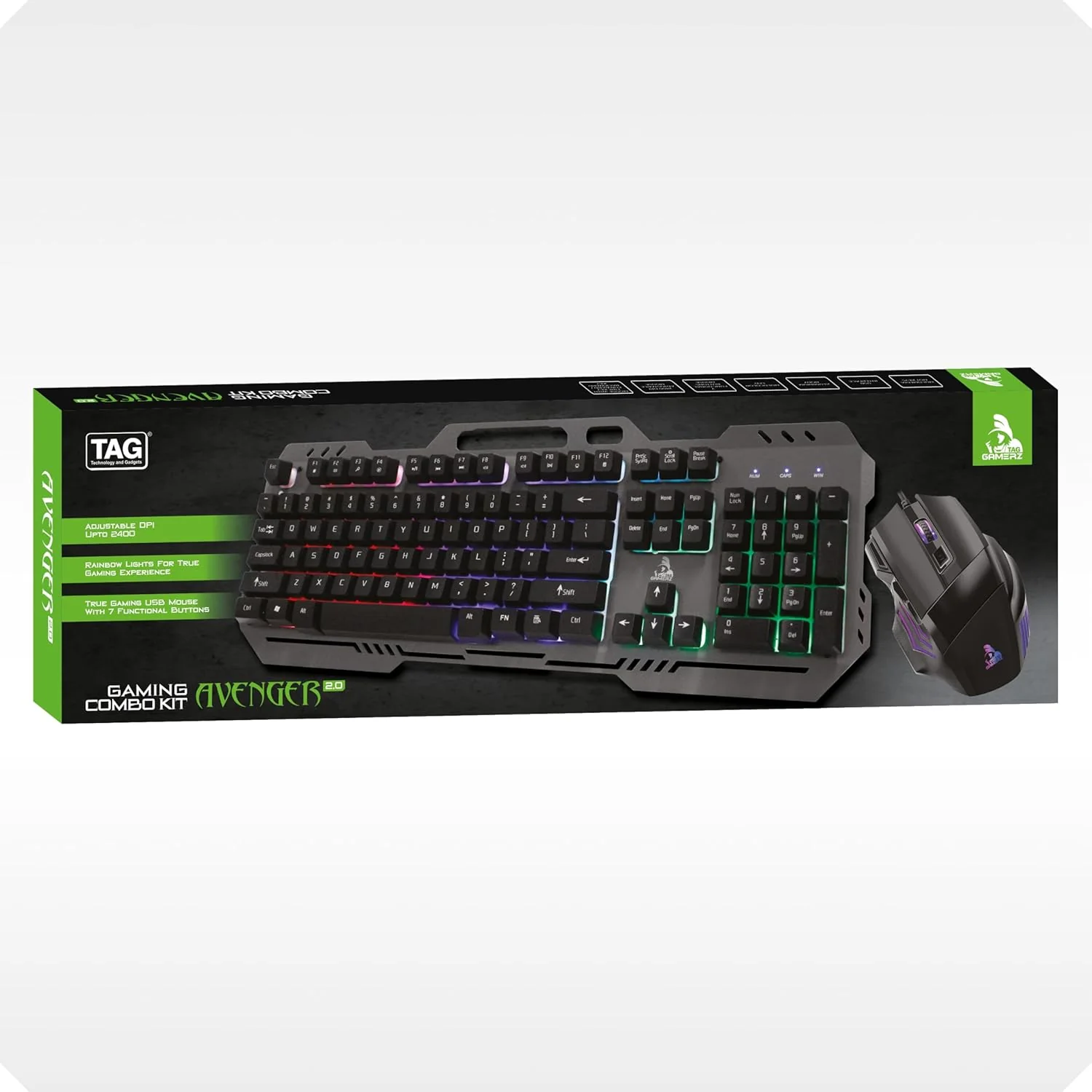 TAG GAMERZ Avenger 2.0 RGB Gaming Keyboard and Mouse Set (Black) - Image 7