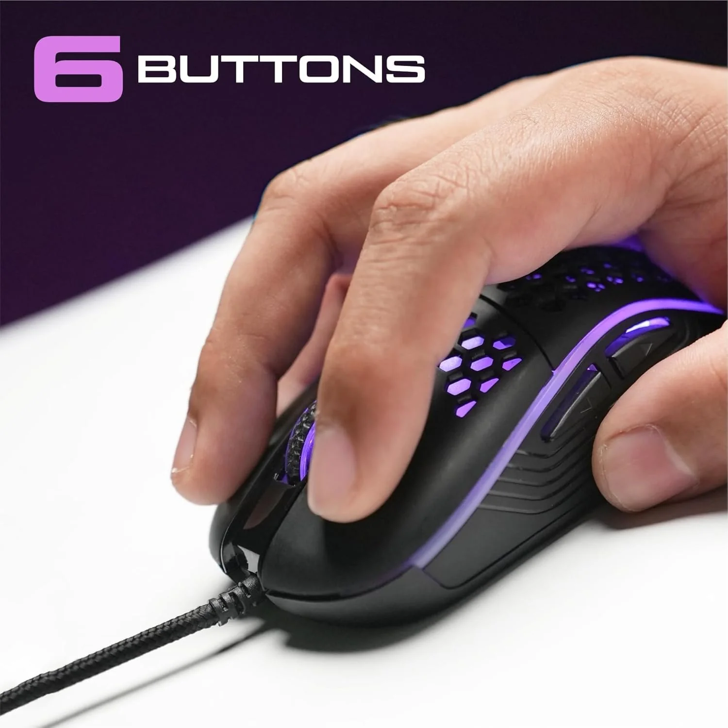 TAG Gamerz Fusion RGB Honeycomb Gaming Mouse Black Edition - Image 3