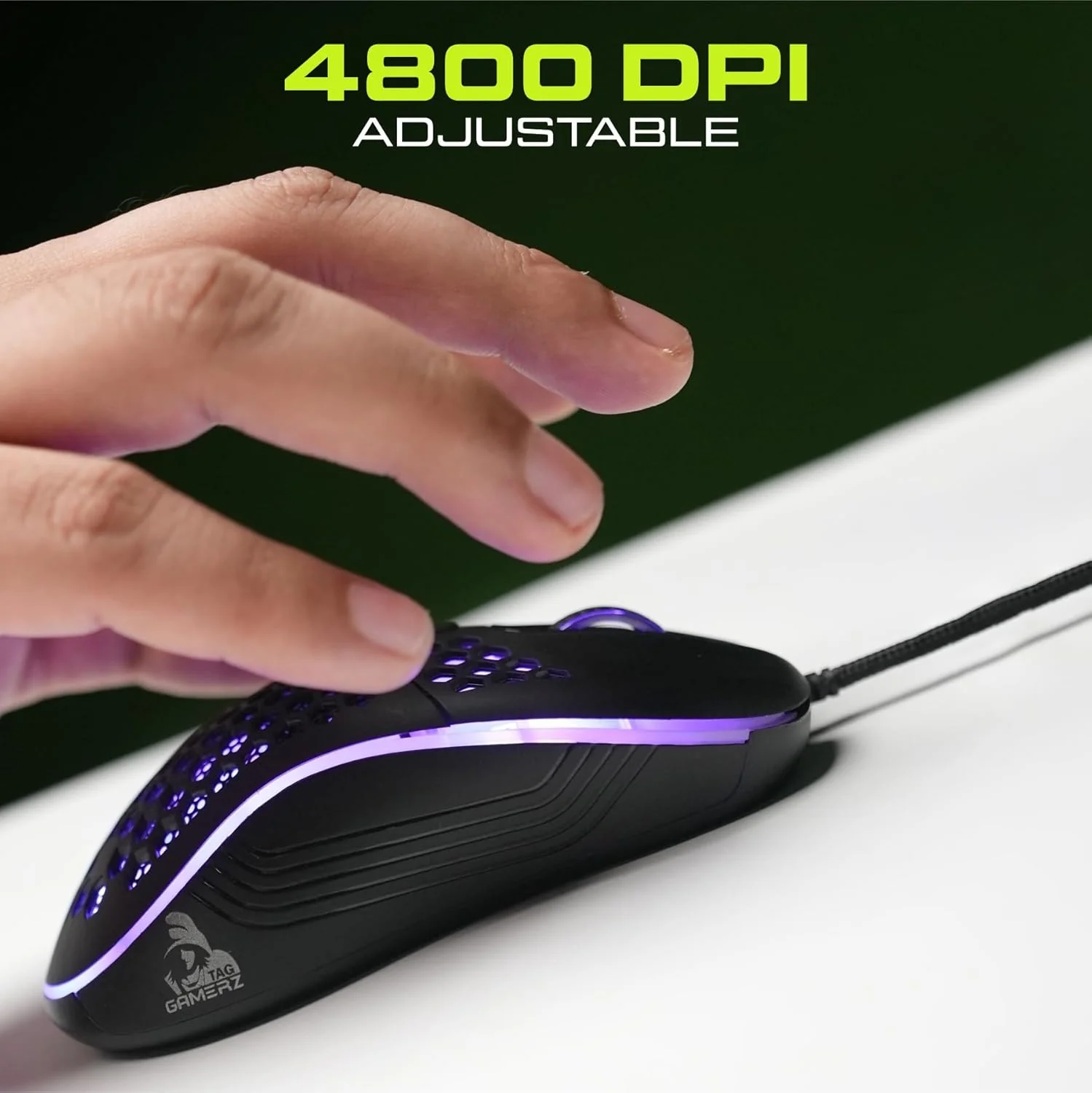 TAG Gamerz Fusion RGB Honeycomb Gaming Mouse Black Edition - Image 5