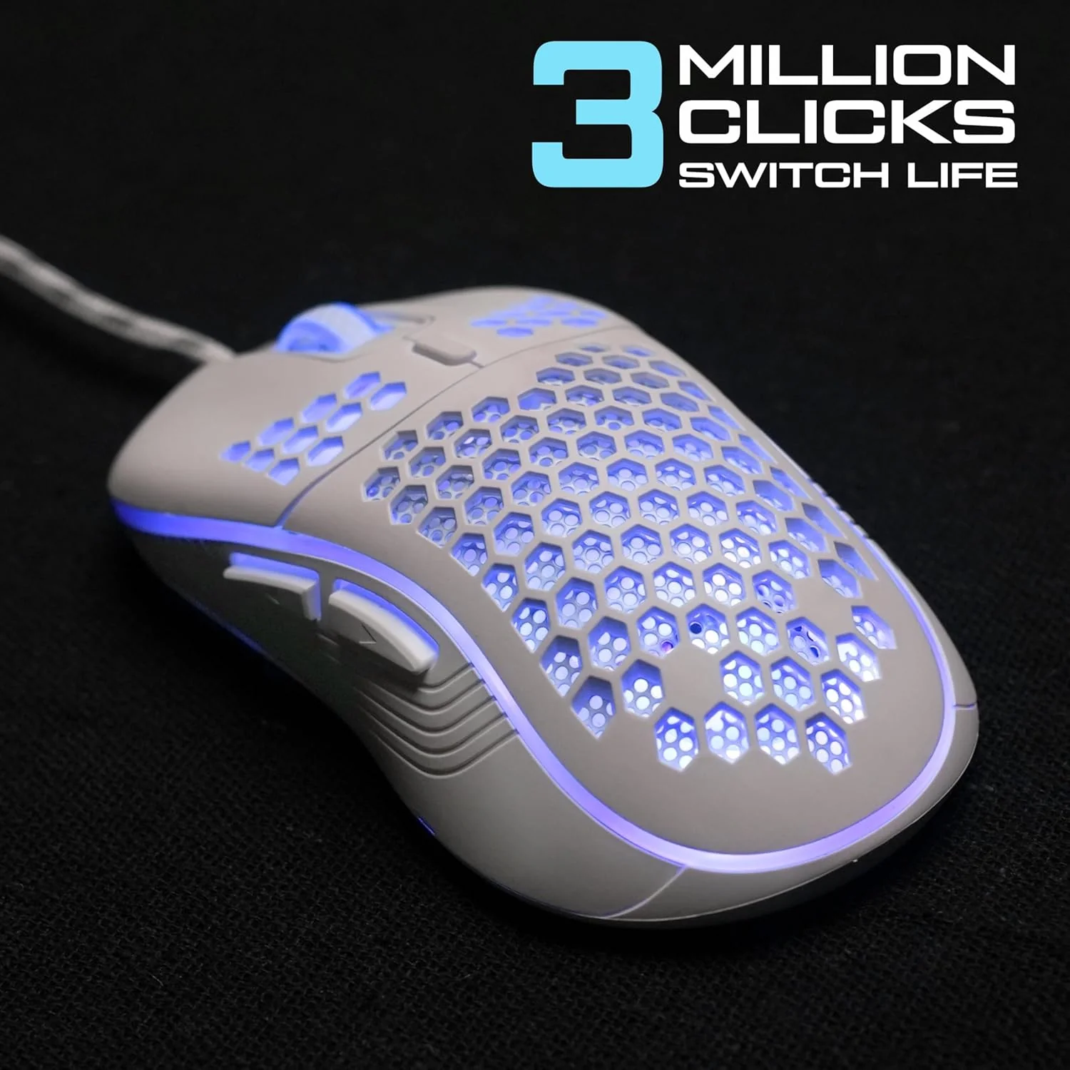 TAG Gamerz Fusion RGB Honeycomb Gaming Mouse White Edition - Image 5