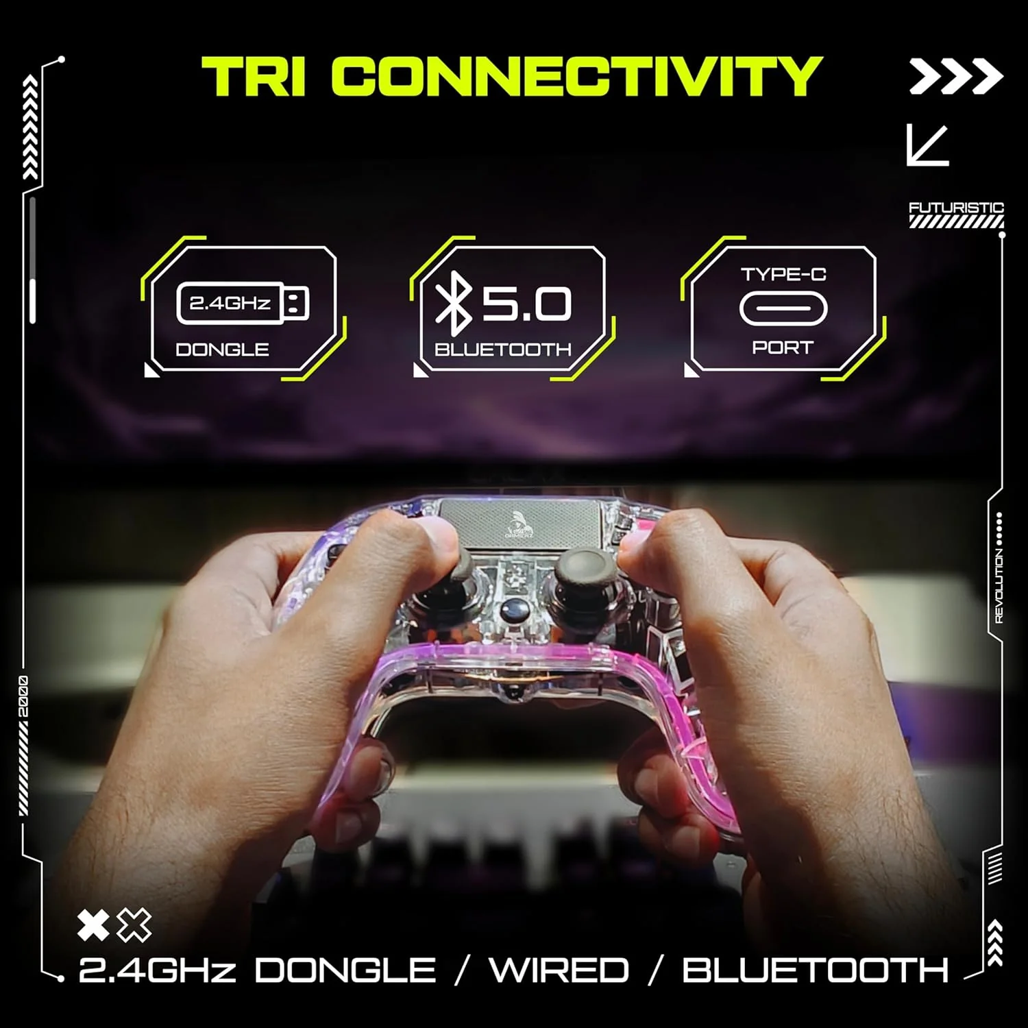 TAG Gamerz GWL2000 Wireless/Bluetooth RGB Gaming Controller - Image 2