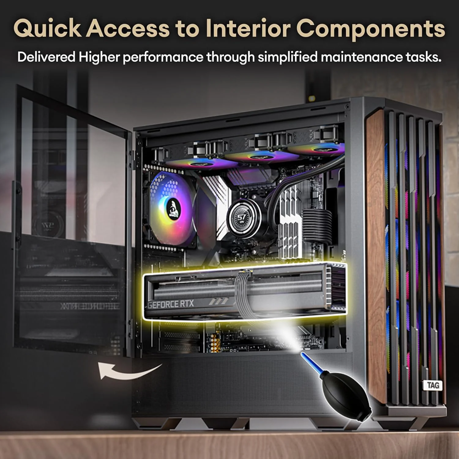 TAG Gamerz Stellar Alpha Mid-Tower Gaming PC Case (Black) - Image 3