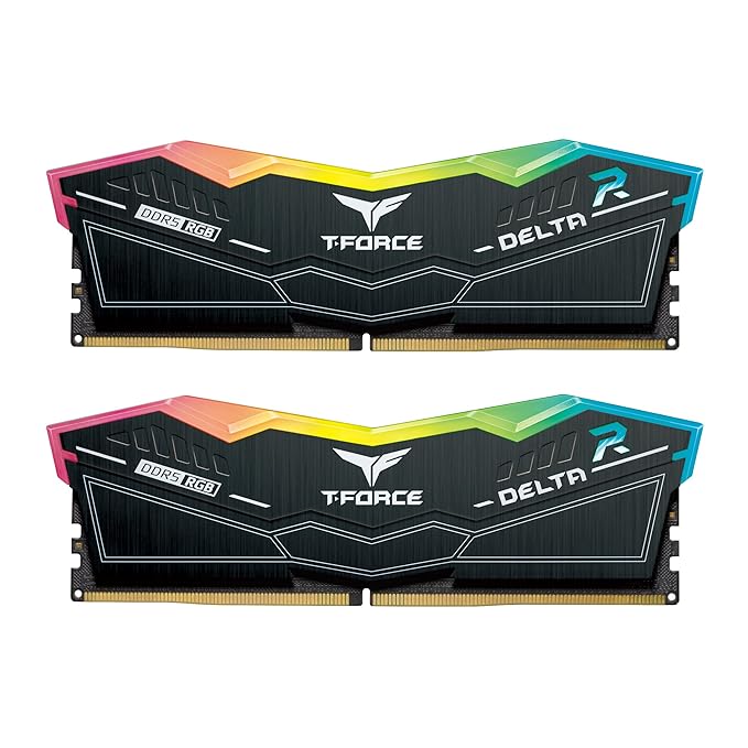 TEAMGROUP T-FORCE Delta RGB CL32 DDR5 32GB (16GBx2)  5600MHz Desktop RAM (Black)