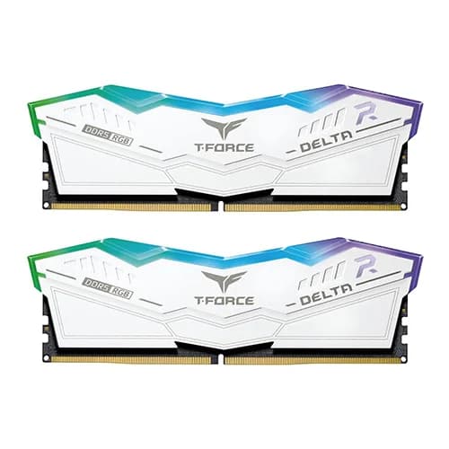 TEAMGROUP T-FORCE Delta RGB CL40 DDR5 64GB (32GBx2) 6400MHz Desktop RAM (White)