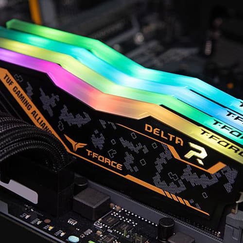 TEAMGROUP T-Force Delta TUF Gaming Alliance RGB CL16 DDR4 16GB (8GBx2) 3200MHz Desktop RAM (Black) - Image 3