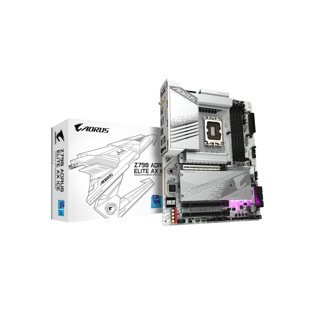 GIGABYTE Z790 AORUS ELITE AX ICE (WHITE) Motherboard - PCIe 5.0, DDR5, Wi-Fi 6E