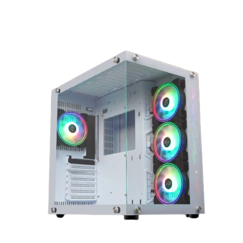 Zebronics Hermes White ATX/mATX Computer Case 948W with Triple 120mm RGB LED Fans
