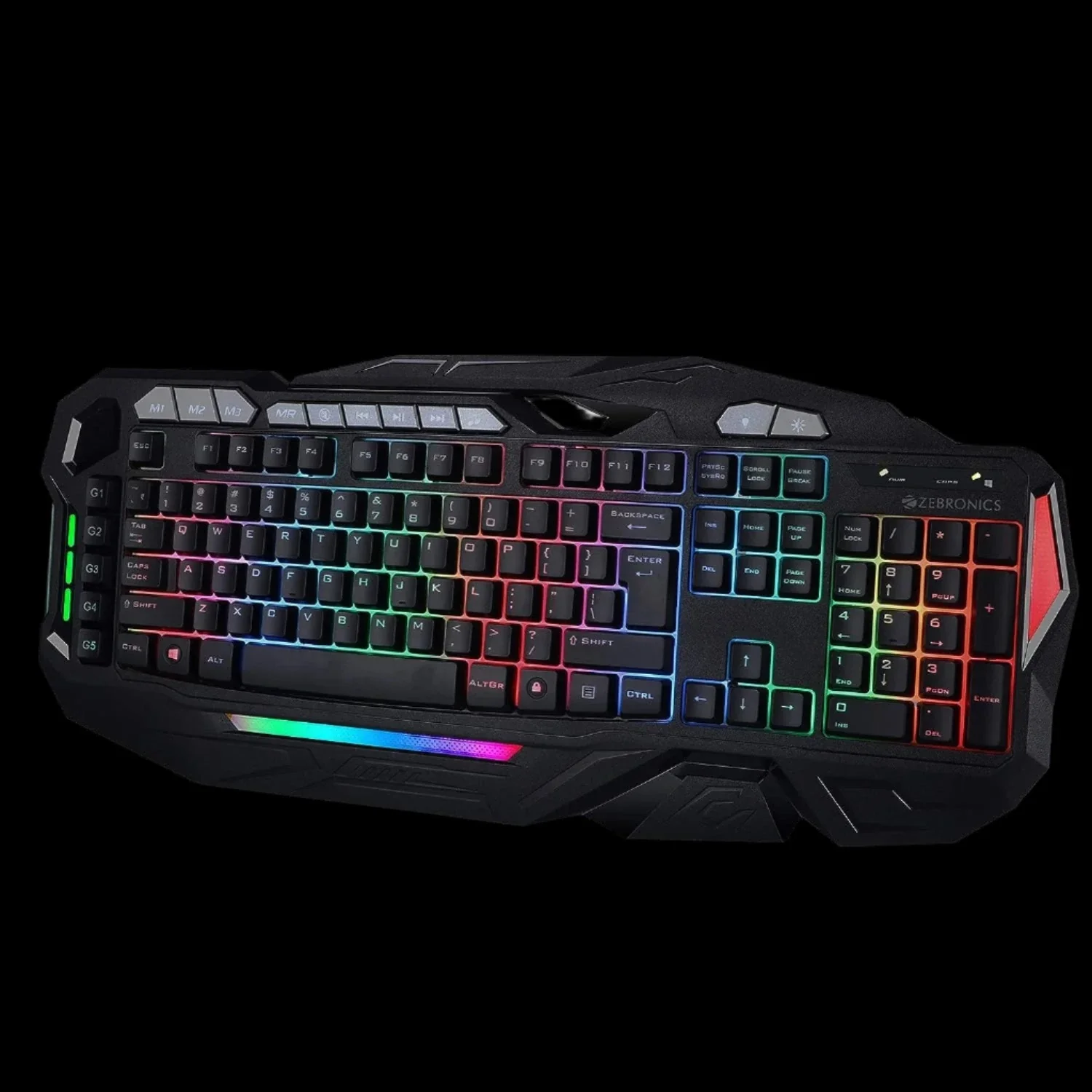 Zebronics Multimedia USB Keyboard in Black (Magnus) - 52 cm Width